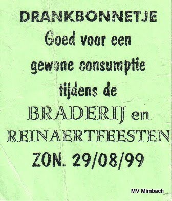 Getränkebon vom Brauereifest "Reinaert" 1999,Wer hat den nicht eingelöst?