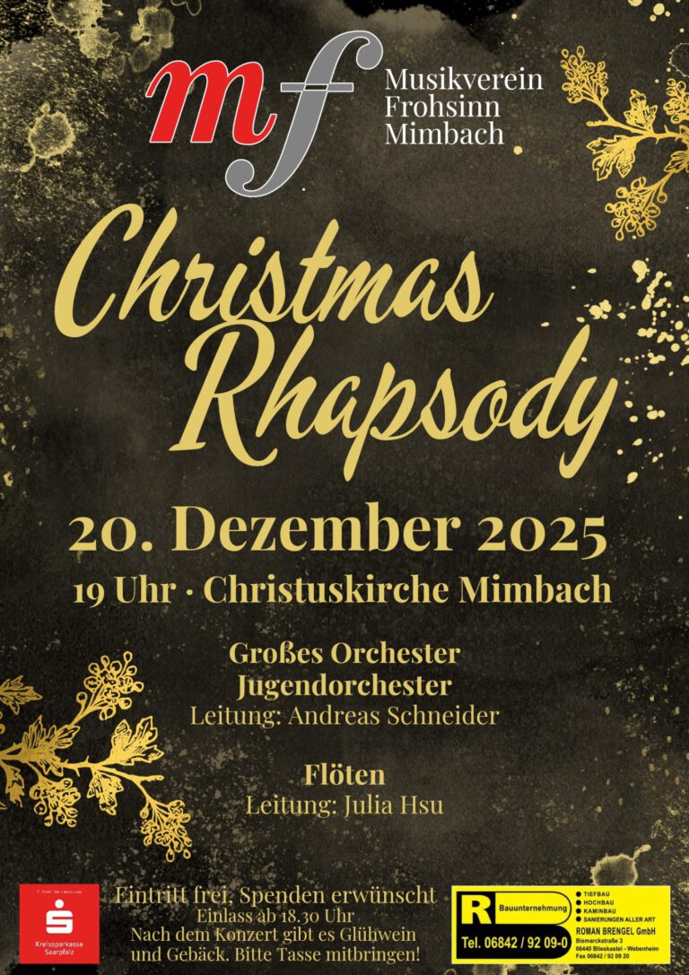 Plakat Weihnachtskonzert 2025 "Christmas Rhapsody"